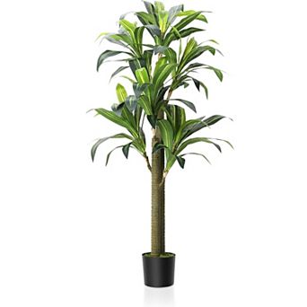 1 pc Artificial Dracaena Tree - 5.4 ft Tall Fake Dracaena Plant, Faux Topiary Yucca Trees