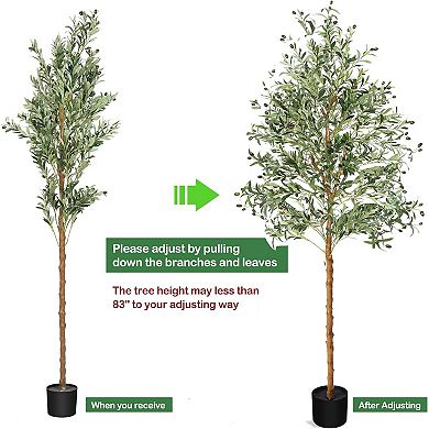 1Pcs Artificial Olive Tree with Lifelike Fruits & Leaves for Home Decor Living Room