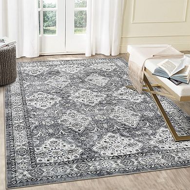 Machine Washable Vintage Rug, Non-Slip Non-Shedding Low-Pile Carpet for Home