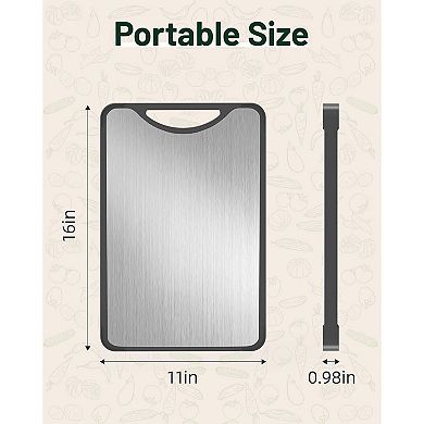 2-in-1 Titanium Cutting Board SGS Certified, Dishwasher Safe, Ideal for Meat & Veggies (16×11)