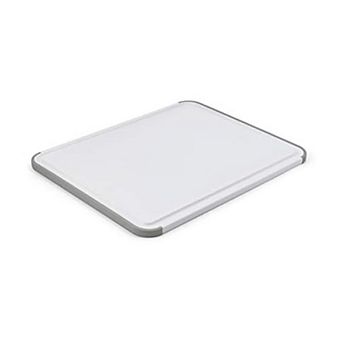 11x14 Cutting Board with Perimeter Trench, Non-Slip Edges, Dishwasher Safe, White/Gray