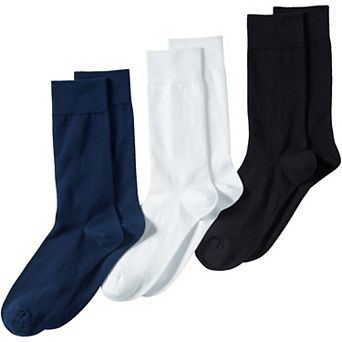 Men's Lands' End 3-Pack Cotton Crew Socks