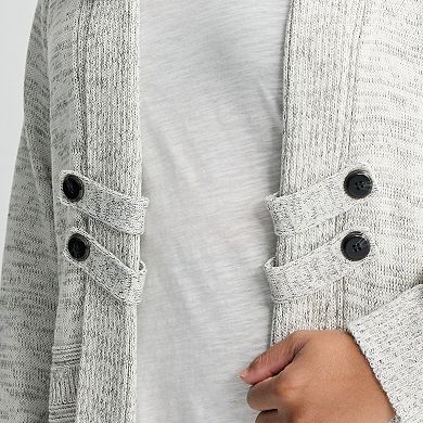 Plus Size Apt. 9® Tab Front Shawl Collar Cardigan Sweater