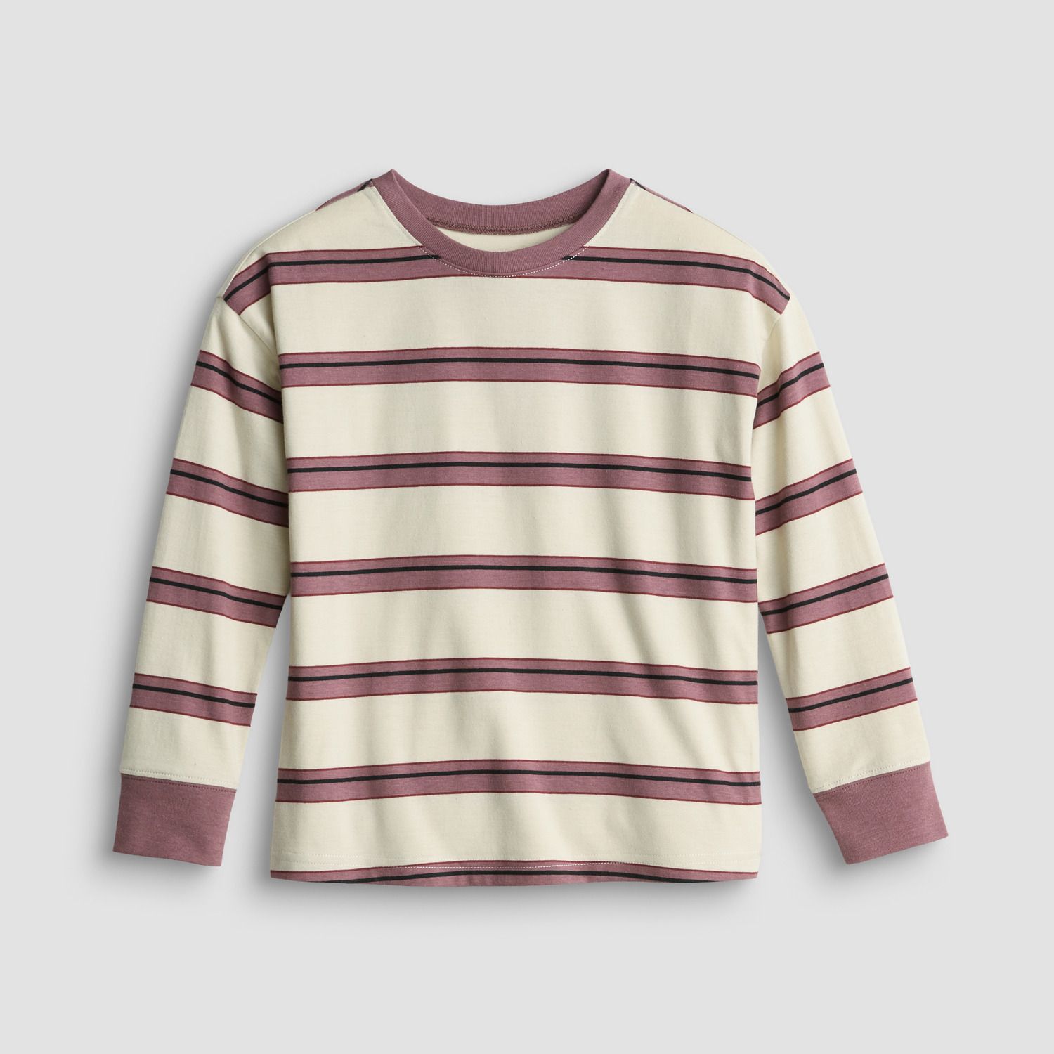 Футболка Jumping Beans® Relaxed Stripe для мальчиков-малышей, цвет: Бежевый чёрный полосатый — фото 1