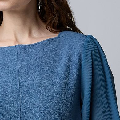 Women's Simply Vera Vera Wang Mixed Media Boat Neck Top