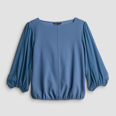 Women's Simply Vera Vera Wang Mixed Media Boat Neck Top