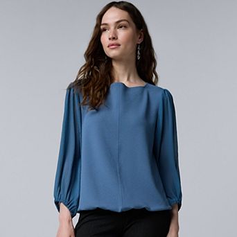 Women's Simply Vera Vera Wang Mixed Media Boat Neck Top