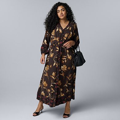Plus Size Simply Vera Vera Wang Kimono Maxi Dress