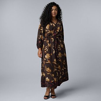 Plus Size Simply Vera Vera Wang Kimono Maxi Dress