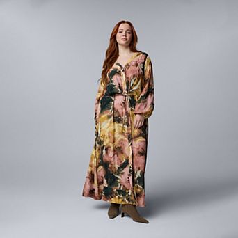 Plus Size Simply Vera Vera Wang Kimono Maxi Dress