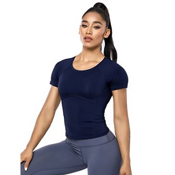 Women's Compression Workout Shirt Moisture-Wicking Athletic Yoga Running Gym Top