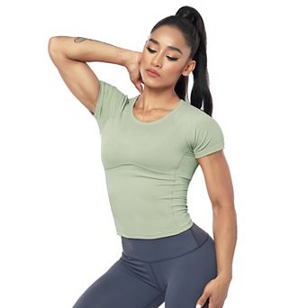 Women's Compression Workout Shirt Moisture-Wicking Athletic Yoga Running Gym Top