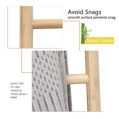 TEINIE 6-ft. Fully Assembled Bamboo Blanket Ladder, Natural