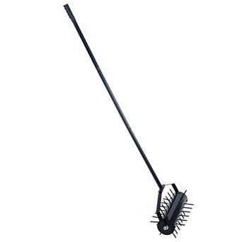 TEINIE Rolling Manual Lawn Aerator 58" Handle Push Spike Tool