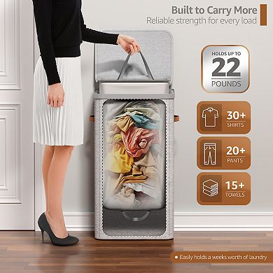 Sorbus 1-Compartment Laundry Basket with Removable Bag - Durable Organizer - Space Saving Design