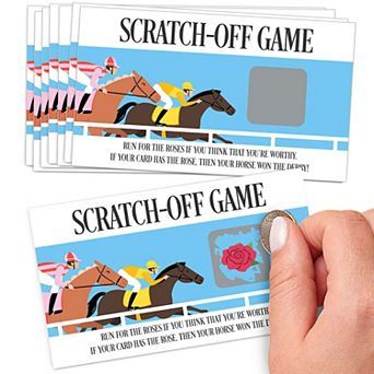 Big Dot of Happiness Derby Horse Race Scratch-Off Cards Game, Derby Day Activity Scratchers - 22 ct