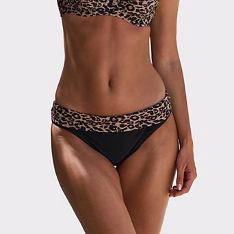 Lascana Women's Leopard Fold Over Bikini Bottom