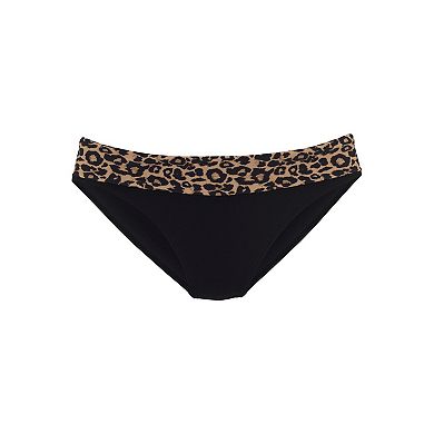 Lascana Women's Leopard Fold Over Bikini Bottom