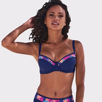 Lascana Women's Contrast Print Underwire Bikini Top