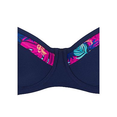 Lascana Women's Contrast Print Underwire Bikini Top