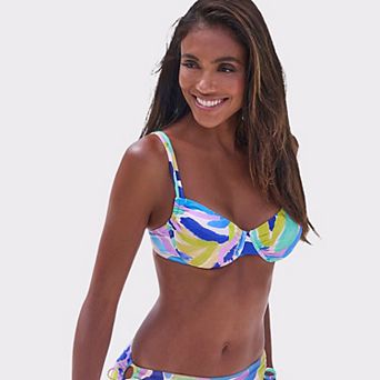 Lascana Women's Brushstroke Print Underwire Bikini Top