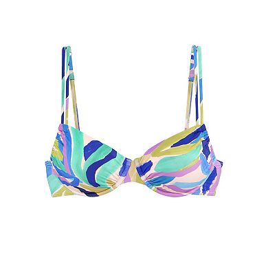 Lascana Women's Brushstroke Print Underwire Bikini Top