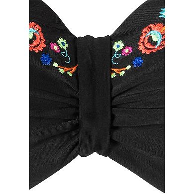 Lascana Women's Floral Trim Bandeau Bikini Top