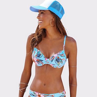 Lascana Women's Hibiscus Print Underwire Bikini Top