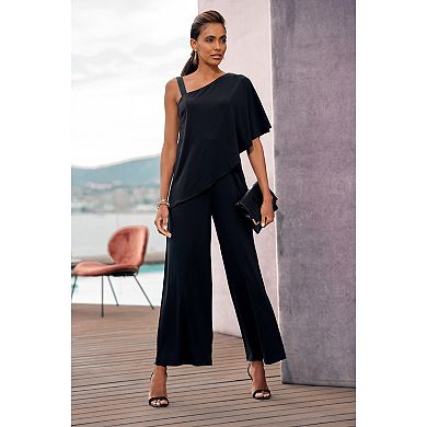 Lascana Women's Asymmetrical One Shoulder Jumpsuit