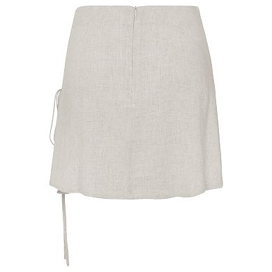 Lascana Women's Lace Up Detail Linen Skirt