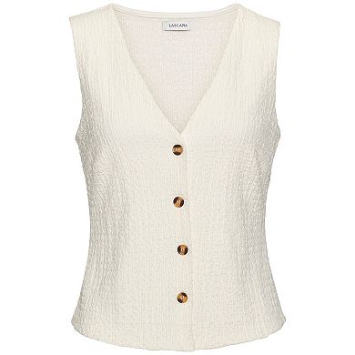 Lascana Women's Button Down Textured Vest