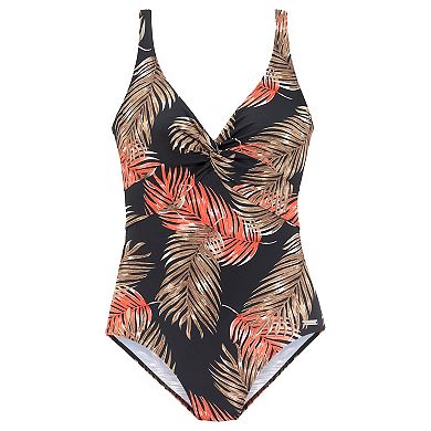 Lascana Women's Palm Print Tummy Control One Piece
