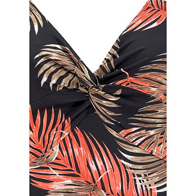 Lascana Women's Palm Print Tummy Control One Piece