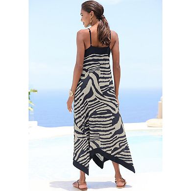 Lascana Women's Color Block Trim Print Dress