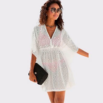 Lascana Women's Flowy Lace Cover Up