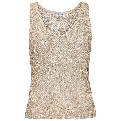 Lascana Women's Crochet Open Work Tank Top