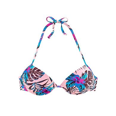 Lascana Women's Palm Print Push Up Bikini Top