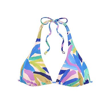 Lascana Women's Brushstroke Print Triangle Bikini Top