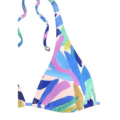 Lascana Women's Brushstroke Print Triangle Bikini Top