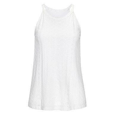Lascana Women's High Neck Eyelet Top