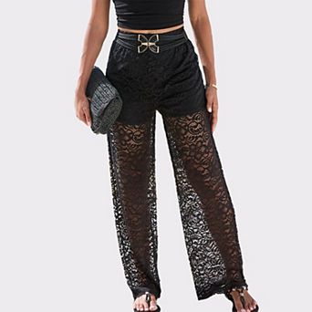 Lascana Women's Lace Overlay Pants