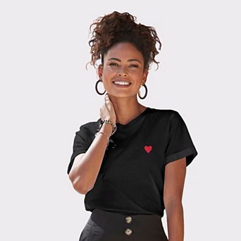 Lascana Women's Heart Embroidered Top