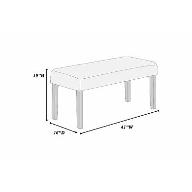 Arun Dining Bench, Fabric, Rubberwood