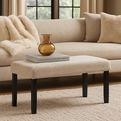 Arun Dining Bench, Fabric, Rubberwood