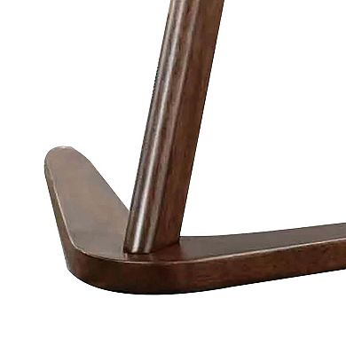 Mena Accent Side End Table, 20 Inch Round Top, Walnut Brown Solid Wood
