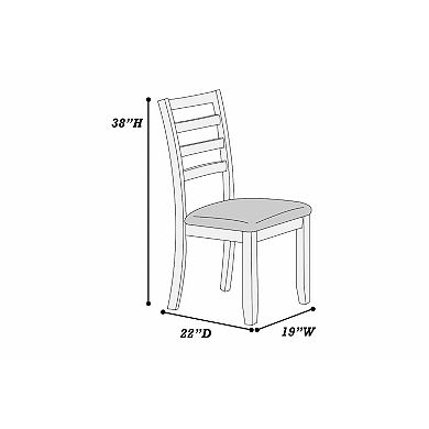 Rosanna Chairs, Set of 2, Fabric Foam Seat, Wood