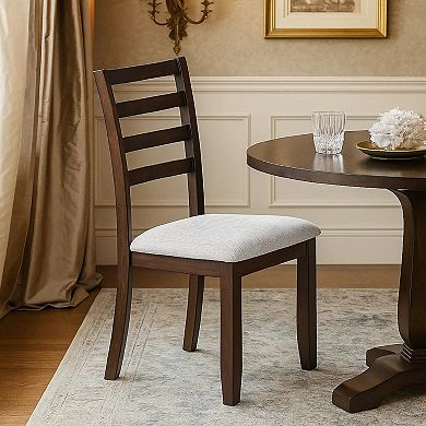 Rosanna Chairs, Set of 2, Fabric Foam Seat, Wood