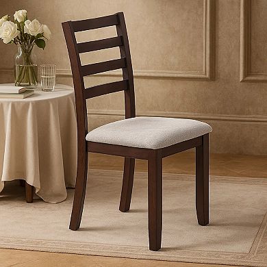 Rosanna Chairs, Set of 2, Fabric Foam Seat, Wood