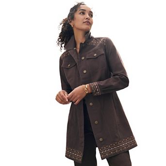 Jessica London Women's Plus Size Long Denim Jacket