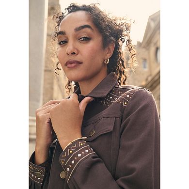 Jessica London Women's Plus Size Long Denim Jacket